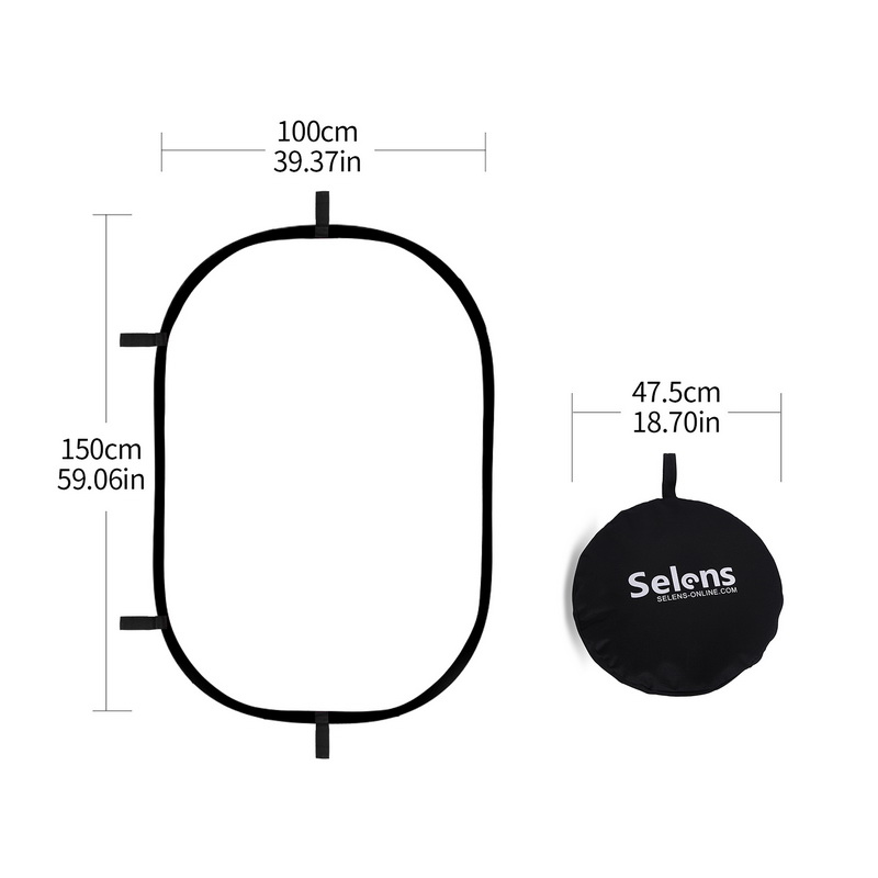 Photography Lighting Board - 100X150CM Gấp Gọn Hình Bầu Dục