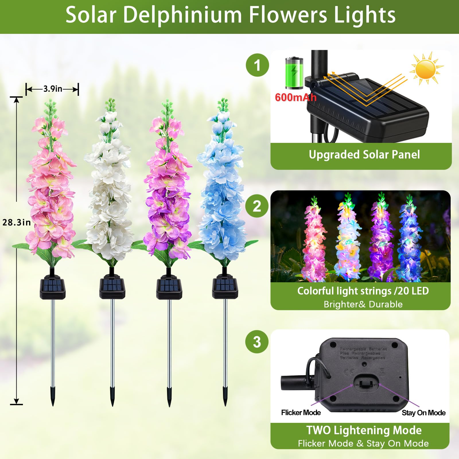 Solar Garden Lights, Solar Del - đánh giá và giá Flower Photography Led Lighting Pack