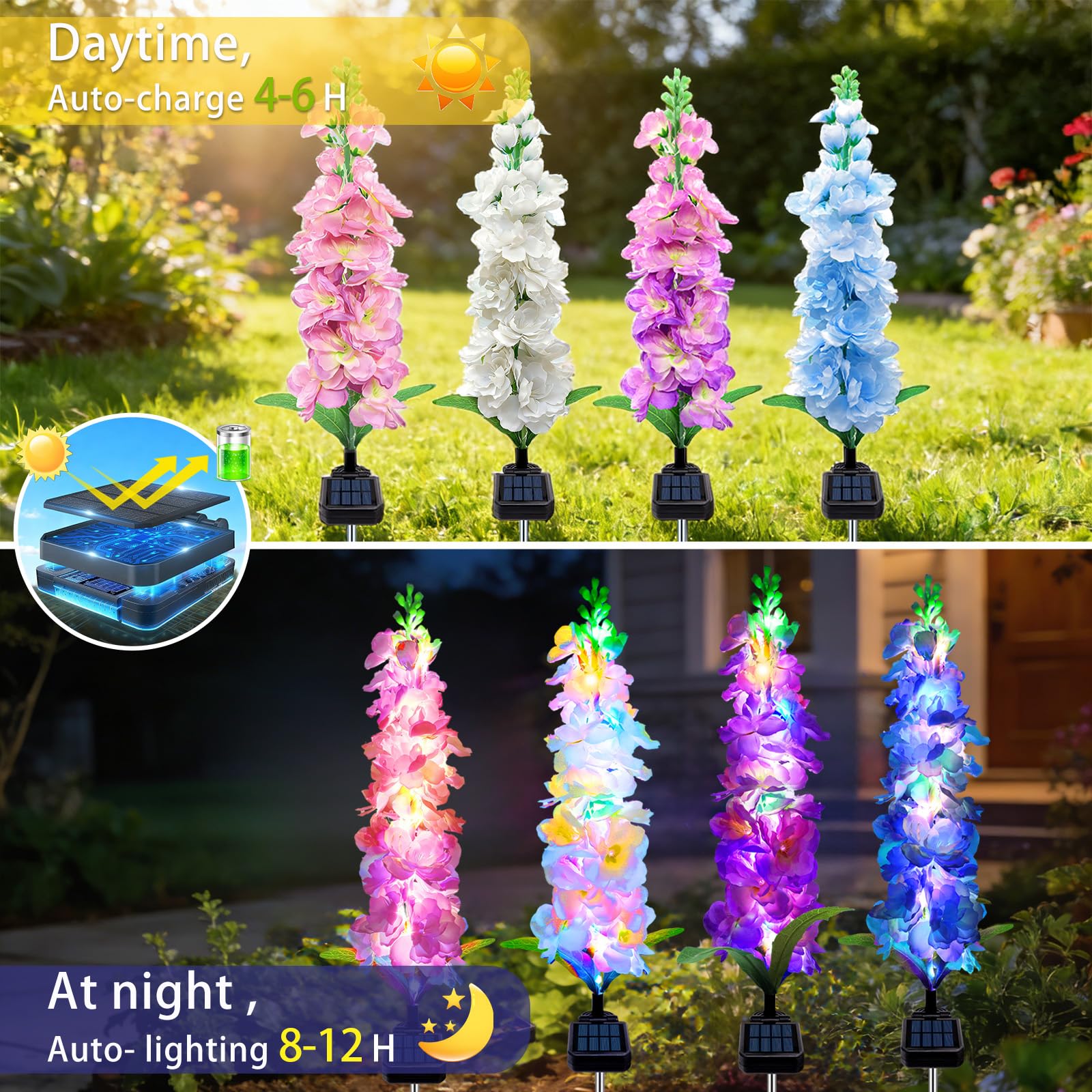 Solar Garden Lights, Solar Del - đánh giá và giá Flower Photography Led Lighting Pack