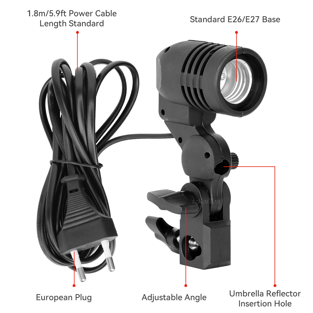 Single Head Bulb Holder E27 So - đánh giá và giá Photography Umbrella Lighting Kit