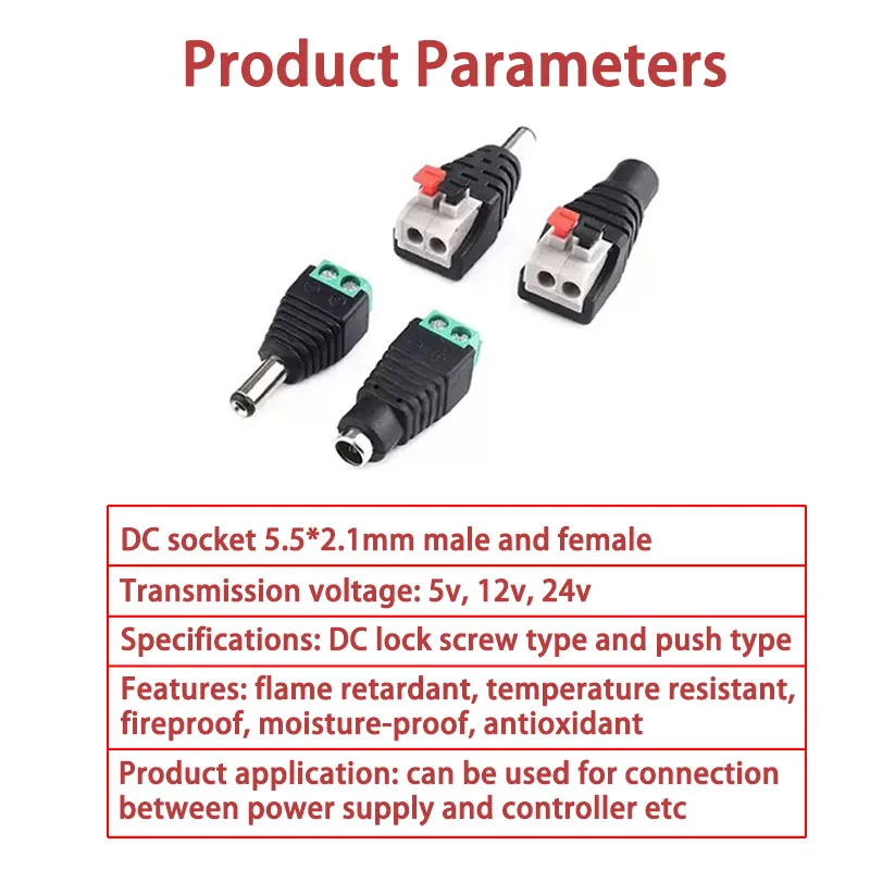 Female and Male DC Connectors  - đánh giá và giá Photography Led Lighting Kit