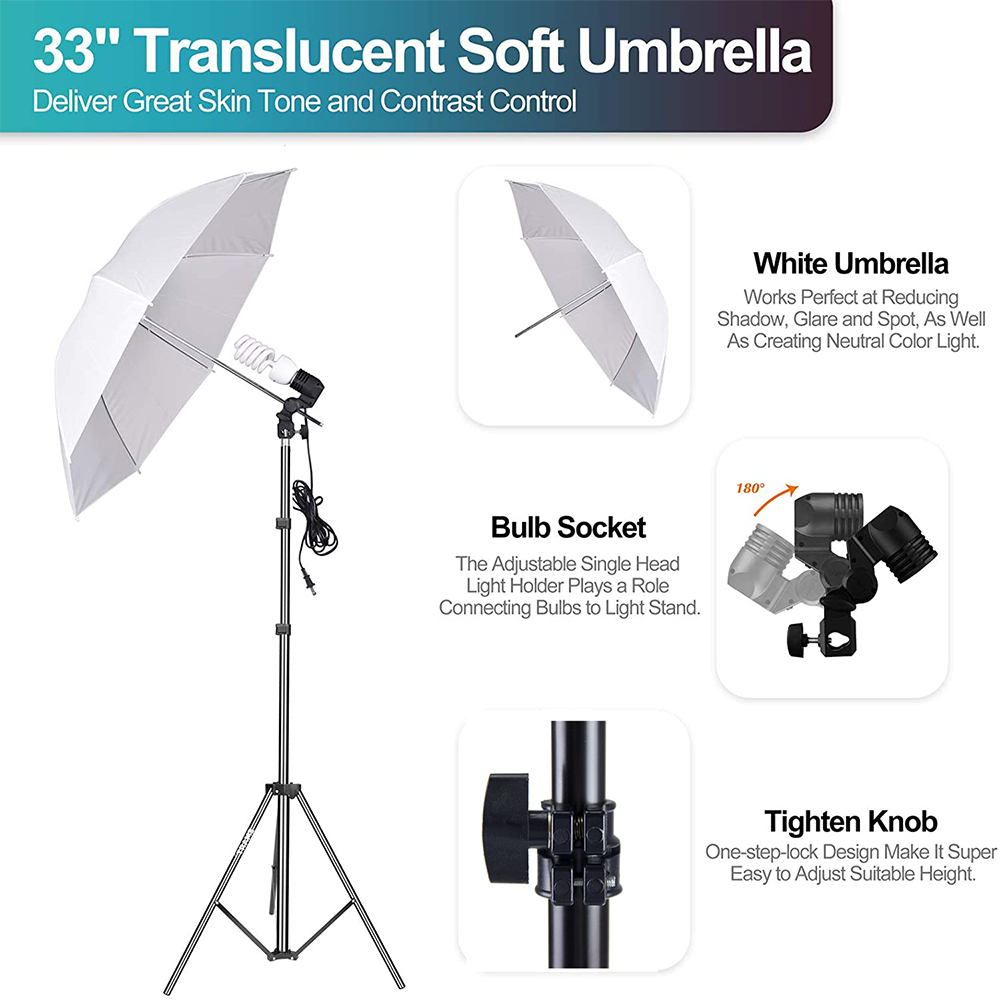 Cost-effective  Photo Studio E - đánh giá và giá Photography Umbrella Lighting Kit