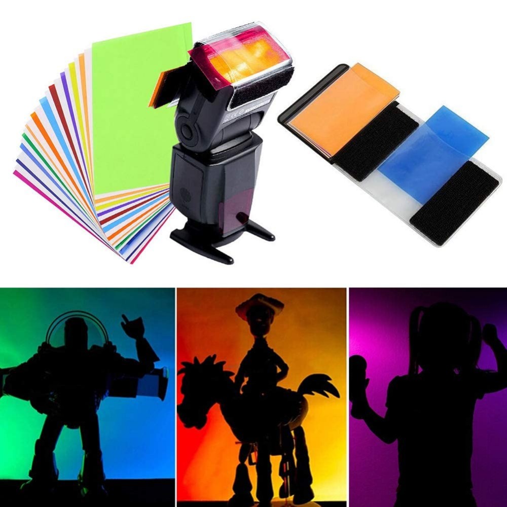 12 Colors Camera Flash Gels Li - đánh giá và giá Photography Lighting Gels