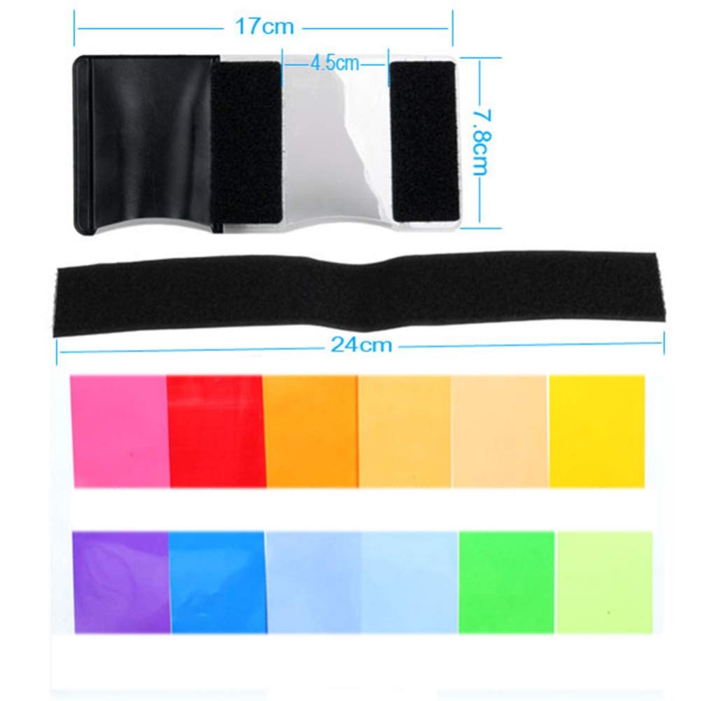 12 Colors Camera Flash Gels Li - đánh giá và giá Photography Lighting Gels