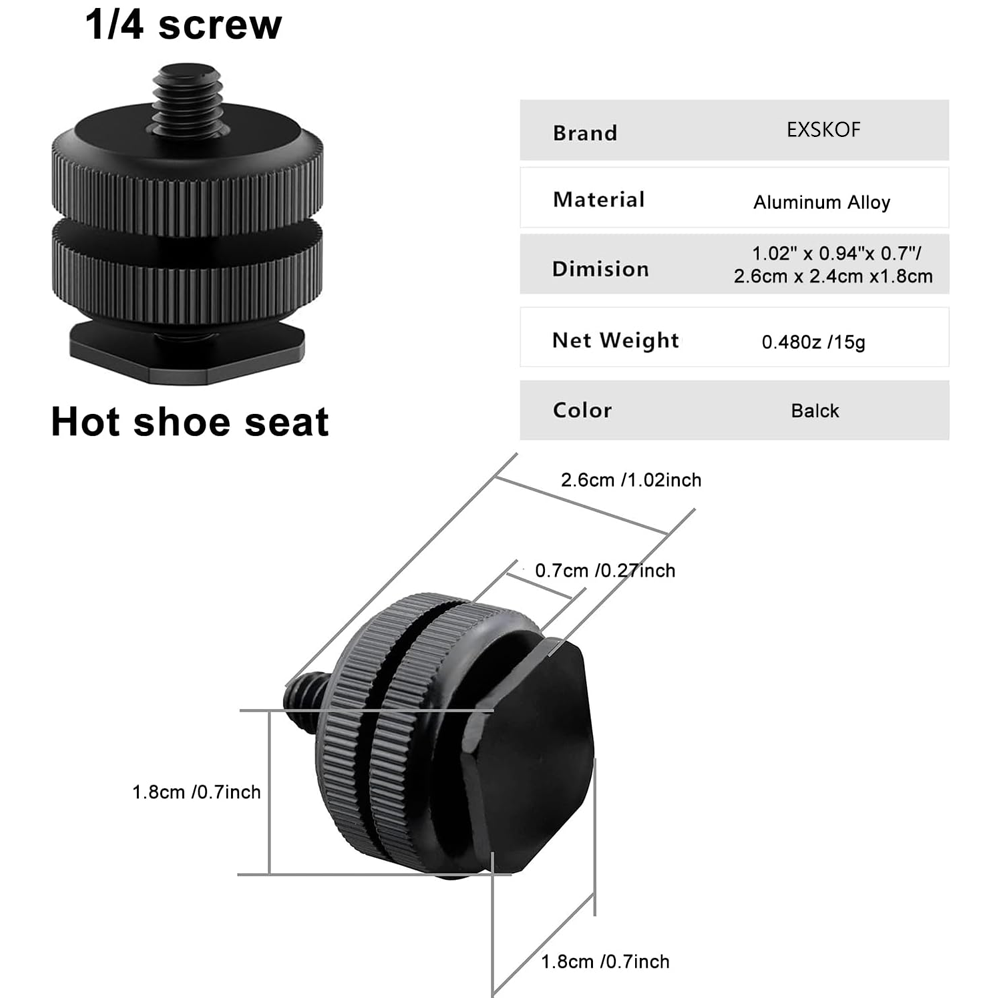 Aluminum Alloy Hot Shoe to 1/4 - đánh giá và giá Photography Led Lighting Kit