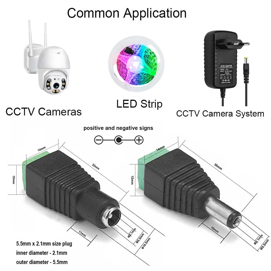 5pairs DC 12V Female And Male  - đánh giá và giá Photography Led Lighting Kit